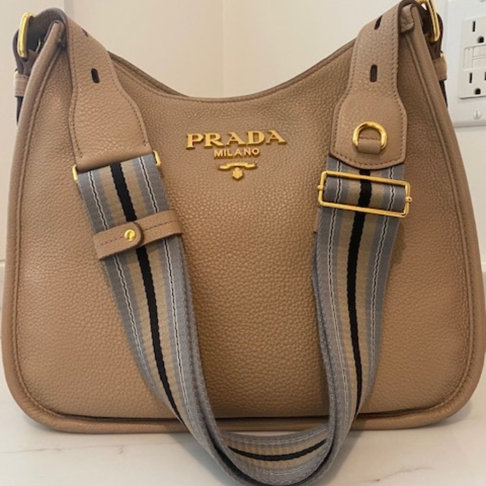 Prada Daino Vitello Hobo Handbag